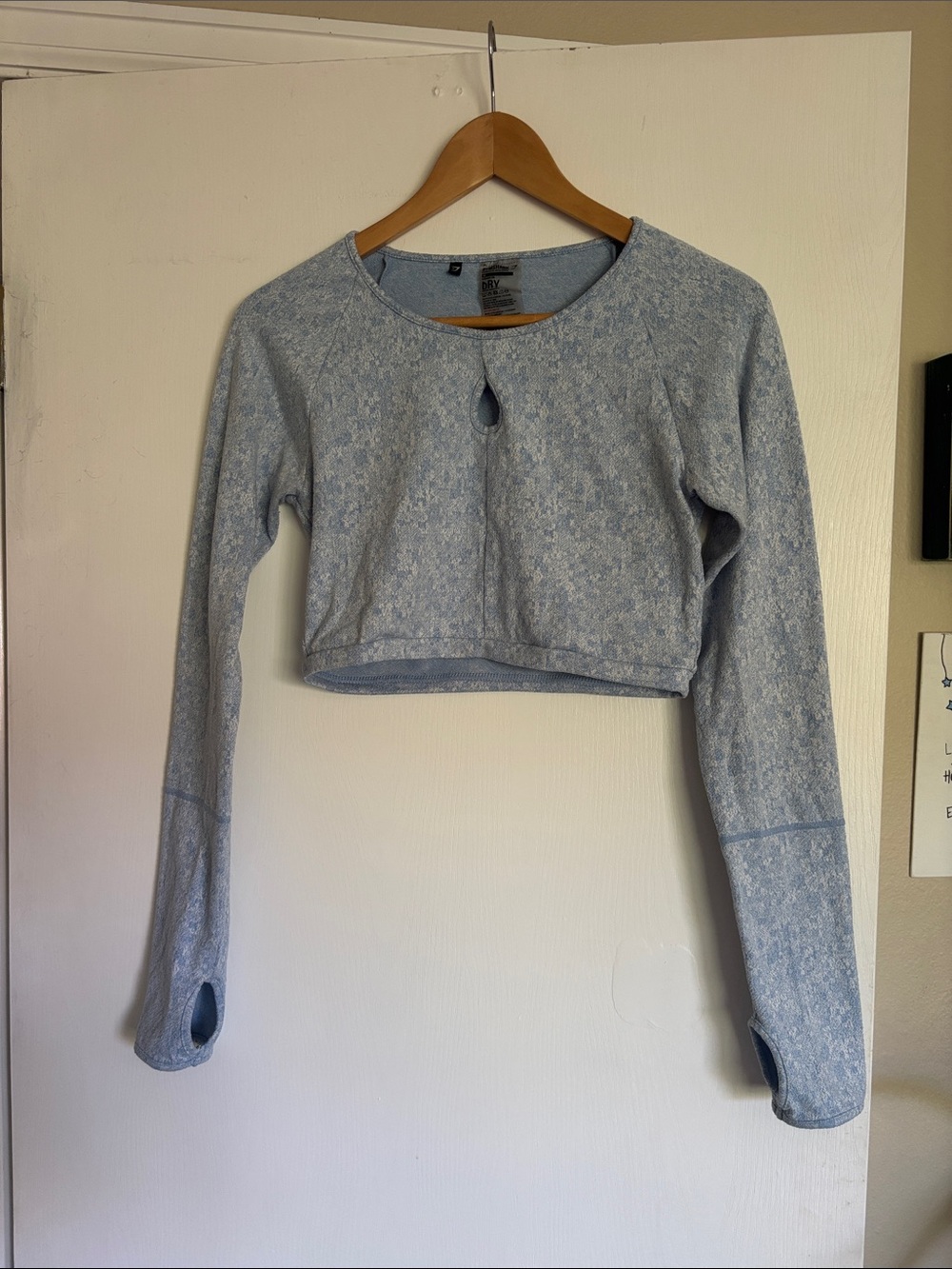 Gymshark Light Blue Cropped Long Sleeve Top